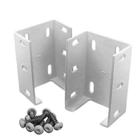 freedom pre assembled 2 pack white metal aluminum fence brackets|Freedom White, Metal Fence Bracket with Screws, .